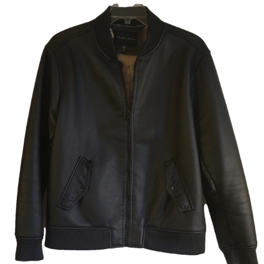 Sean John Vegan Leather Bomber jacket